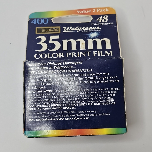 35mm Color Print Film 2 Pack Walgreen Brand New Old Stock Expiry Sept 2006 - Picture 2 of 4